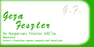 geza feszler business card